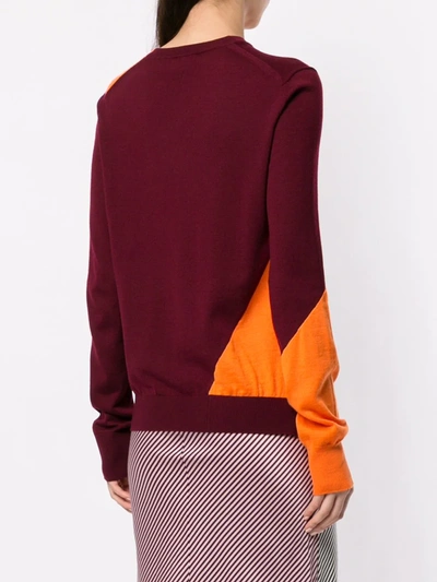 Shop Calvin Klein 205w39nyc Two-tone Jumper In Red