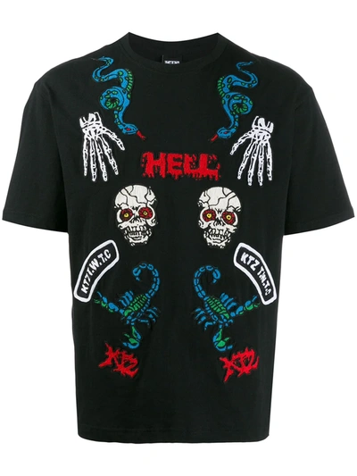 Shop Ktz Hell Print T-shirt In Black