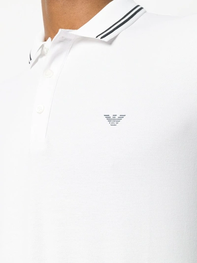 Shop Emporio Armani Short Sleeved Polo Shirt In White