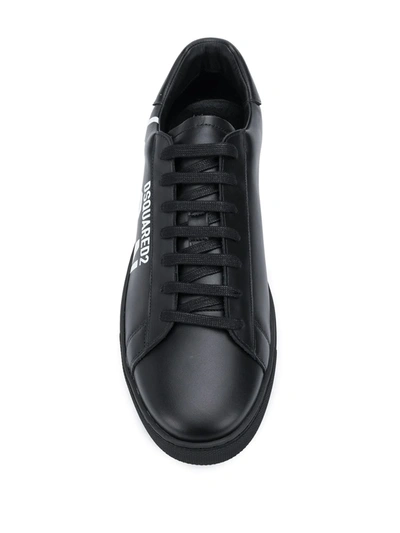 Shop Dsquared2 Logo Print Sneakers In Black