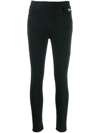 Shop Msgm Stretch Slim-fit Jeans In Black