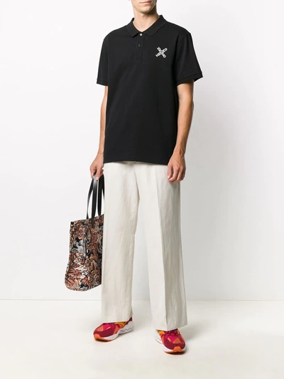 Shop Kenzo Logo-embroidered Polo Shirt In Black