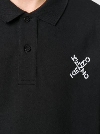 Shop Kenzo Logo-embroidered Polo Shirt In Black