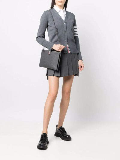 Thom Browne Double Zip Crossbody Bag In Grey