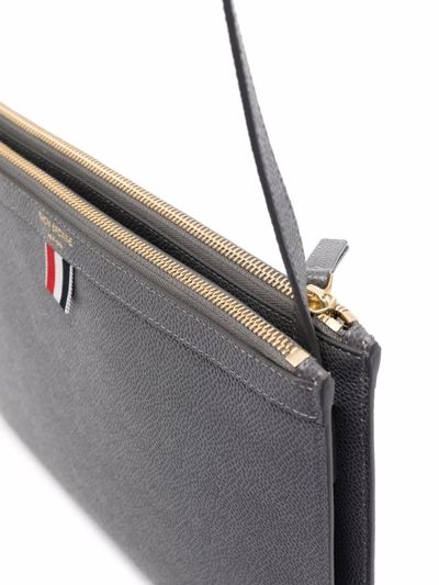 Thom Browne Double Zip Crossbody Bag In Grey