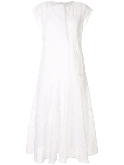 Shop Jil Sander Sleeveless Poplin Midi Dress In White