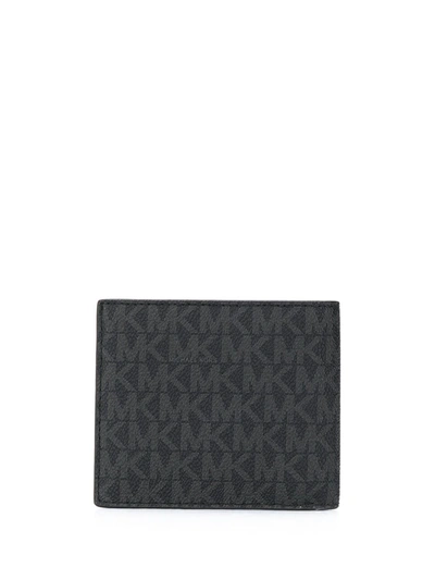 Shop Michael Kors Logo Print Billfold Wallet In Black