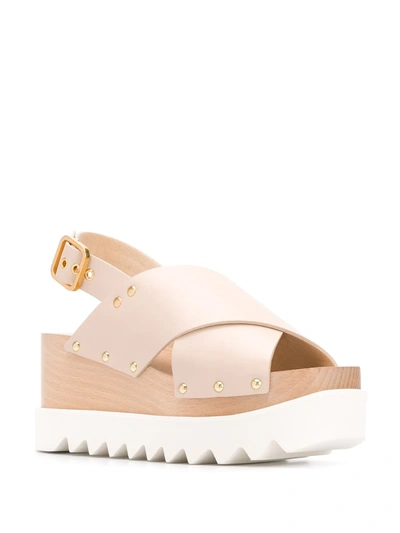 Shop Stella Mccartney Elyse Cross-strap Sandals In Neutrals