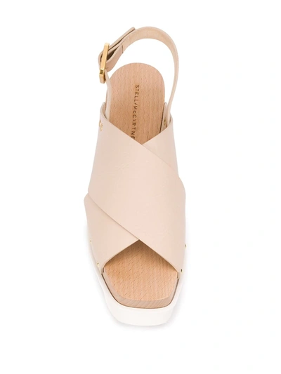 Shop Stella Mccartney Elyse Cross-strap Sandals In Neutrals