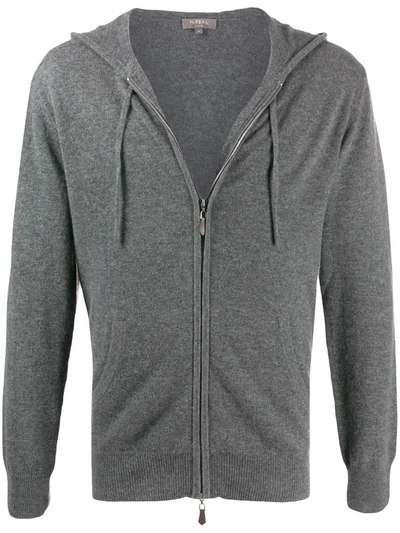 Shop N•peal Cashmere Knitted Hoodie In Grey