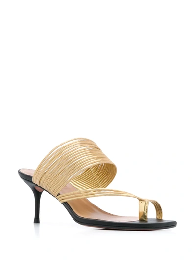 Shop Aquazzura Sunny 60mm Strappy Sandals In Gold