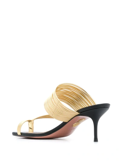 Shop Aquazzura Sunny 60mm Strappy Sandals In Gold