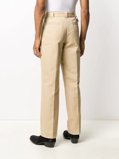 Shop Helmut Lang High Rise Straight Leg Trousers In Neutrals