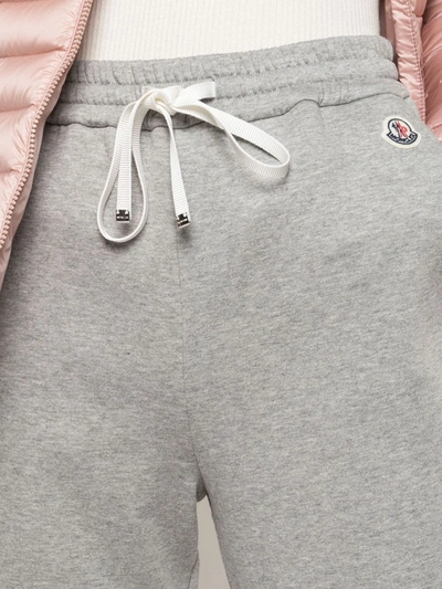 Shop Moncler Drawstring Waist Track Pants In Grey