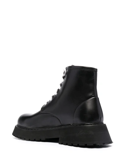 Shop Marsèll Lace-up Leather Ankle Boots In Black