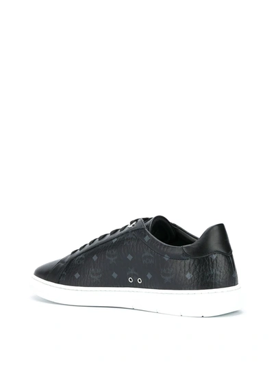 Shop Mcm Monogram-print Low-top Sneakers In Black
