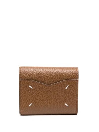 Shop Maison Margiela Four-stitch Logo Wallet In Brown