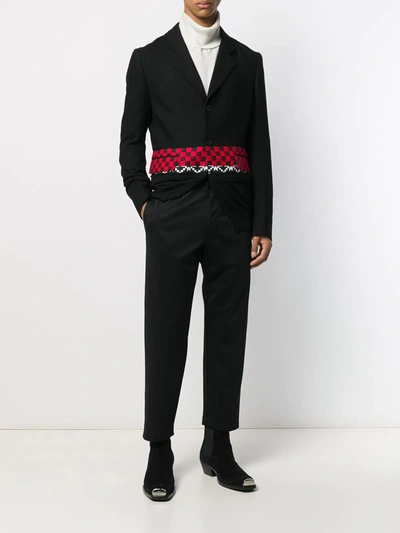 Shop Haider Ackermann Checked Stripe Blazer In Black