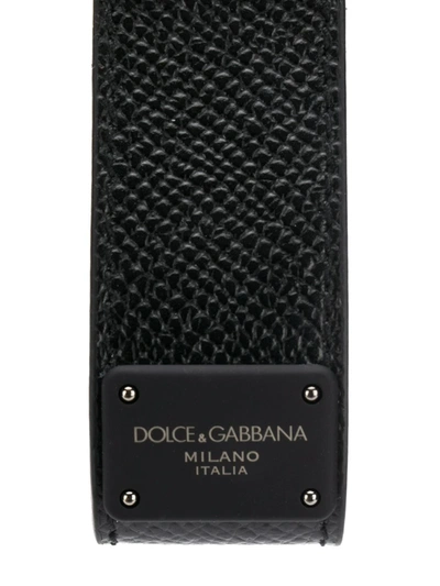Shop Dolce & Gabbana Logo Plaque Key Chain In Black