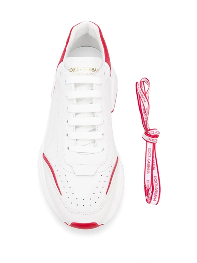 Shop Dolce & Gabbana Punch-hole Low-top Sneakers In White