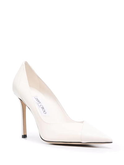 Shop Jimmy Choo Cass Leather Pumps In White