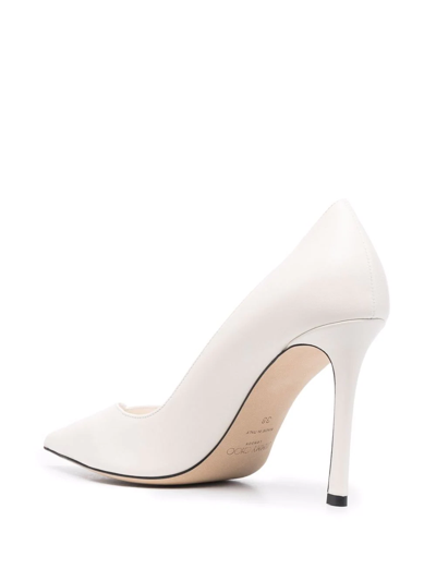 Shop Jimmy Choo Cass Leather Pumps In White