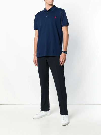 Polo Ralph Lauren Slim Fit Mesh Polo Shirt Man Polo Shirt Blue Size S Cotton In Blue