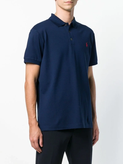 Polo Ralph Lauren Slim Fit Mesh Polo Shirt Man Polo Shirt Blue Size S Cotton In Blue
