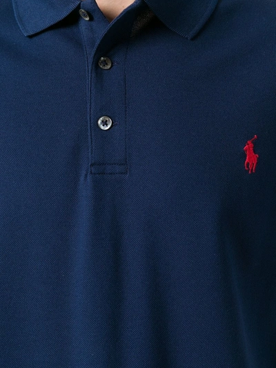 Polo Ralph Lauren Slim Fit Mesh Polo Shirt Man Polo Shirt Blue Size S Cotton In Blue
