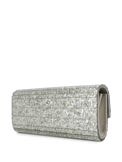 Shop Jimmy Choo Sweetie Glitter Clutch In Metallic