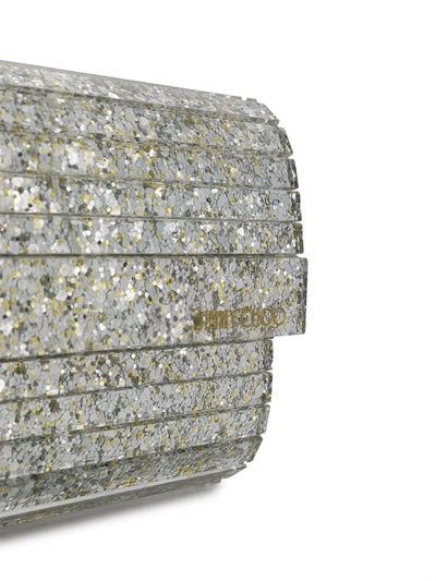 Shop Jimmy Choo Sweetie Glitter Clutch In Metallic