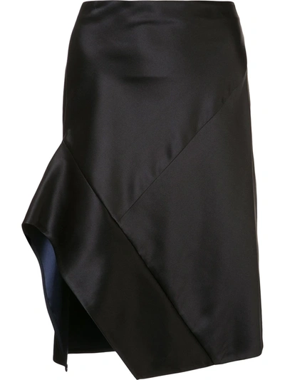 Shop Narciso Rodriguez Contrast Trim Asymmetric Skirt In Black