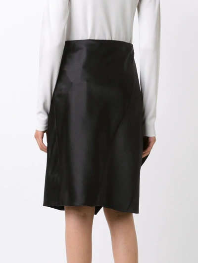 Shop Narciso Rodriguez Contrast Trim Asymmetric Skirt In Black
