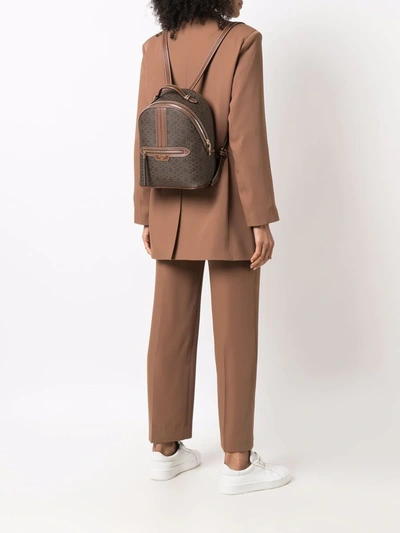 Bally Daffi Monogram-print Backpack In 褐色