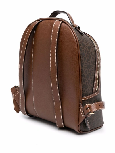 Bally Daffi Monogram-print Backpack In 褐色