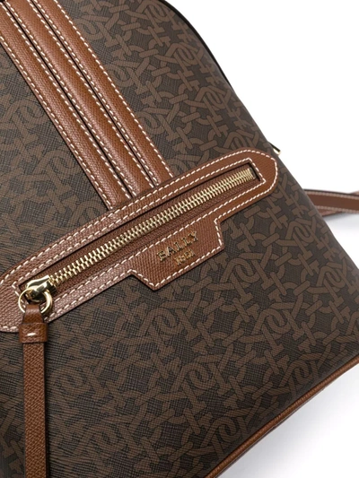 Bally Daffi Monogram-print Backpack In 褐色