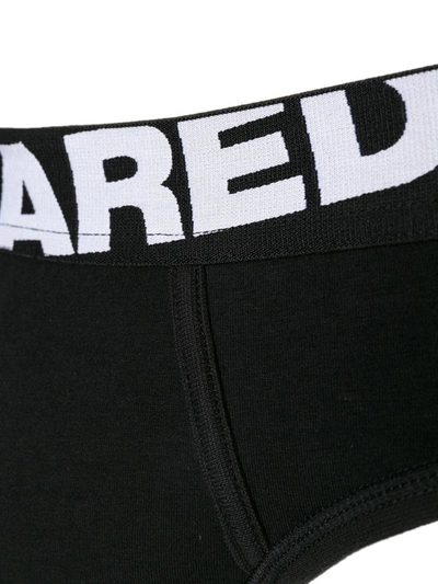 Shop Dsquared2 Logo Waistband Briefs In Black