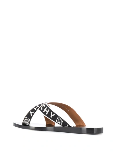 Shop Givenchy Crisscross Logo Sandals In Black