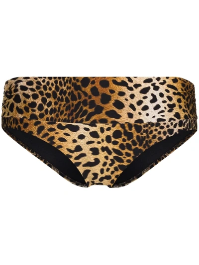 Shop Melissa Odabash Leopard Print Bikini Bottoms In Brown