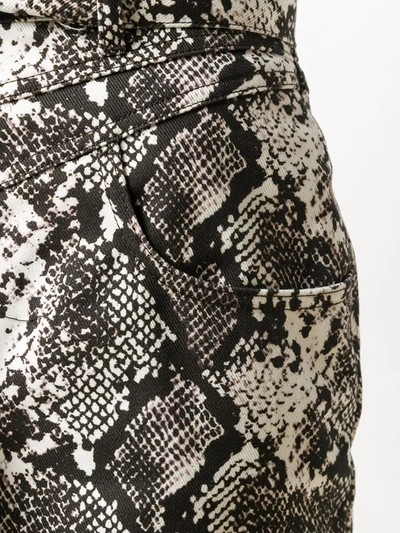 Shop Attico Snakeskin Print Mini Skirt In Gray