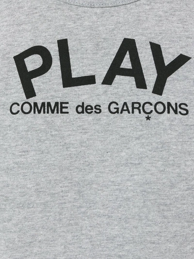 Shop Comme Des Garçons Play Logo Print T-shirt In Grey