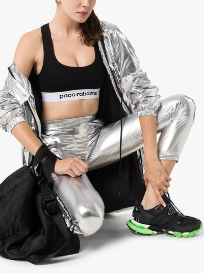 Rabanne Logo Band Sports Bra In Black