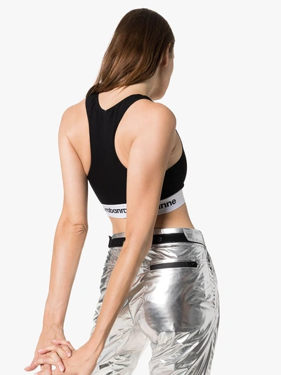 Rabanne Logo Band Sports Bra In Black