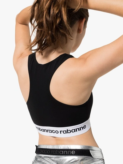 Rabanne Logo Band Sports Bra In Black