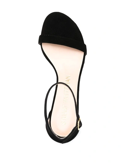 Shop Stuart Weitzman Simple Open-toe Sandals In Black