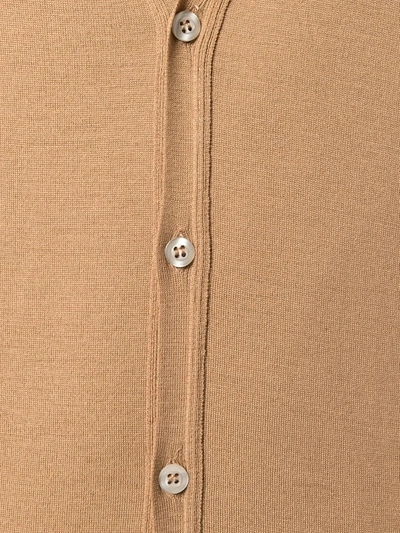 John Smedley V-neck Cardigan In Brown