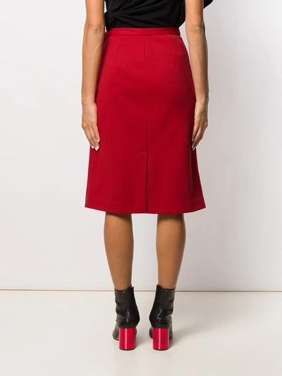 Pre-owned Maison Margiela 1990's Straight Midi Skirt In Red