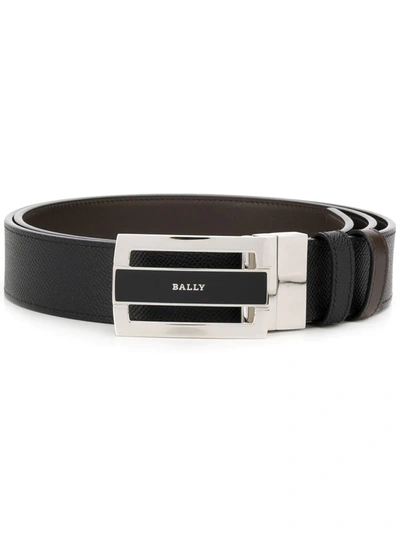 Shop Bally Engraved Logo Belt In Black