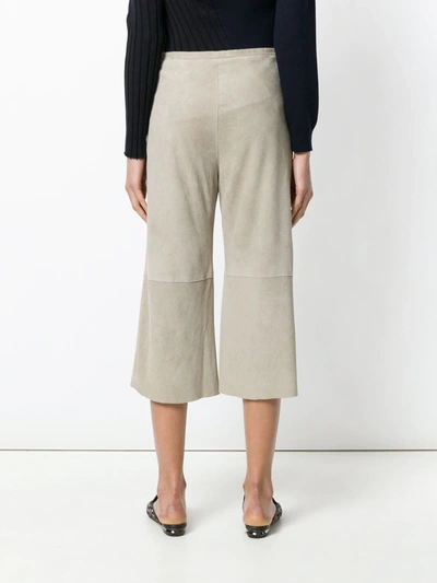 Pre-owned Ferragamo Drawstring Cropped Trousers In Neutrals