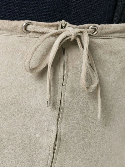 Pre-owned Ferragamo Drawstring Cropped Trousers In Neutrals